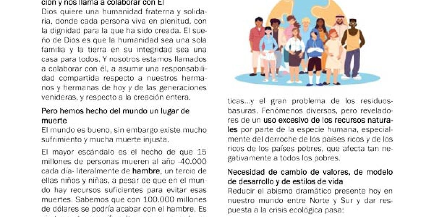 Nuestros estilos de vida. Justicia y Paz e integridad de la Creación